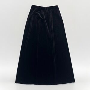 Eileen Fisher Black Velvet Maxi Skirt Sz S Washable Minimalist‎ Elegant Luxe